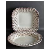 Fleur de Lys Brown Spode Square & Oval Serving