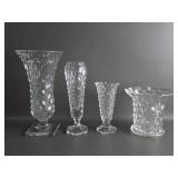 Fostoria American Footed Glass Vases +