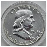 1962 FRANKLIN SILVER HALF DOLLAR