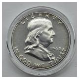 1962 FRANKLIN SILVER HALF DOLLAR