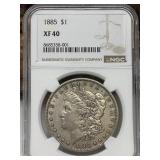 1885 Morgan Silver Dollar NGC XF 40