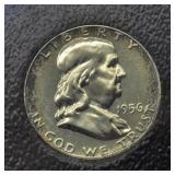 1956 FRANKLIN SILVER HALF DOLLAR