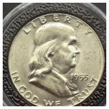 1955 FRANKLIN SILVER HALF DOLLAR