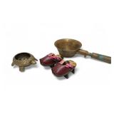 Vtg Brass Turtle Brass Rice Scoop Small Geta
