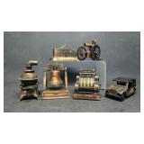 6 Vintage Die-Cast Metal Mini Pencil Sharpeners