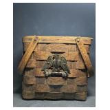 Woven Wood Picnic Basket (see all photos for