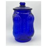 Planters Peanuts Cobalt Cookie Jar w/ Crack ,