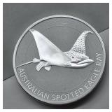 AUSTRALIAN SPOTTED RAY 1.5 OZ FINE SILVER COIN