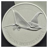 1.5 OZ FINE SILVER AUSTRALIAN SPOTTED RAY COIN