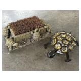 Turtle Boot Scraper & Garden Metal & Bead Turtle