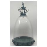 NWT Shabby-Chic Glass Cloche Dome With Metal