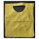 Chico's Woven Leather Bag Sunshine Yellow,