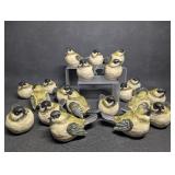 (20) Resin Chickadee Songbirds, Bird Shelf