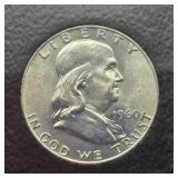 1960 D FRANKLIN SILVER HALF DOLLAR