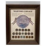 WARTIME COINAGE PENNIES & NICKELS FRAMED