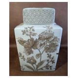 Floral Transfer Ginger Jar