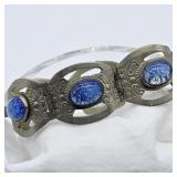VTG STERLING SILVER TAXCO  BLUE STONE MEXICO