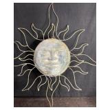 LARGE METAL SMILING SUN WALL DECOR