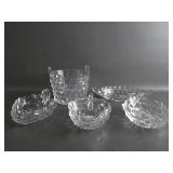 Fostoria American Cubist Round Ice Bucket + w/