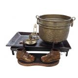 Ornate Brass Planter Bowl + TM