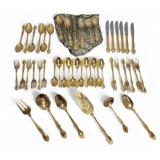 54pc Vtg Towle Supreme Cutlery Gold Plated