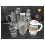 Vtg Glassware Apothecary Jar Pitcher Mrs
