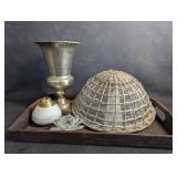 Silver Urn Planter Vase , Fly Food Cover ++