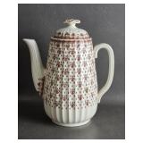 Fleur de Lys Brown Spode Coffee Pot & Lid