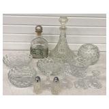 GLASSWARE DECANTERS, MIKASA CANDLES, CUBEST FAIRY