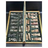Vintage Stone Chess Set Korea in Box, Damaged
