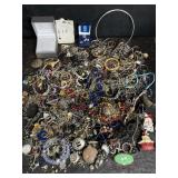 LARGE LOT COSTUME JEWELRY SOME IN TANGLED MESSES