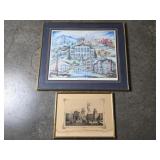 Vintage Architectural Art Pair: Benton County