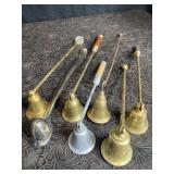 7 CANDLE SNUFFERS 5 BRASS, 1 ALUMINUM & 1 PEWTER