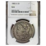 1883 S Morgan Silver Dollar NGC G6