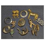 Vintage Brooch Collection , Costume Jewelry