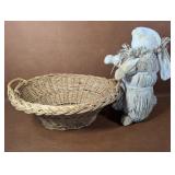 Carved Palm Bunny & Basket
