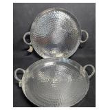 2 Hammered Circular Scallop Designed Serving