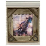 COWGIRL BARREL RACING PAINTING ON ROOFING METAL