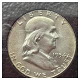 1954 FRANKLIN SILVER HALF DOLLAR