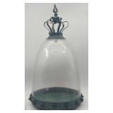 NWT Shabby-Chic Glass Cloche Dome With Metal