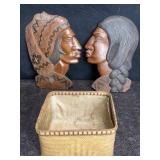WOOD CARVED SOUTH AMERICAN MALE & FEMALE WALL
