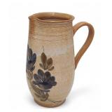 Vtg Hand Painted Pottery Pitcher