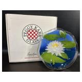 Peggy Karr Fused Glass Water Lilies Fluted Bowl