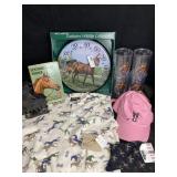 NOS HORSE THEMED ITEMS THERMOMETER, BALL CAP,