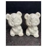 VINTAGE CERAMIC PANDA BEAR SALT & PEPPER SHAKERS