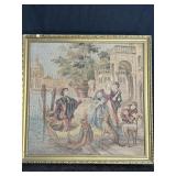 FRAMED TAPESTRY WALL CABINET LITTLE DAMAGE ON ONE
