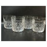 4 Waterford Crystal Old Fashioned Glass Tumblers