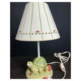 NOS CERAMIC TURTLE LAMP W/ SNAIL & LADY BUG