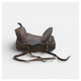 Old Western Saddle, Heavily Aged , Rustic Decor