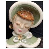 PAIR VINTAGE LEFTON PORCELAIN GINGER LADY WALL